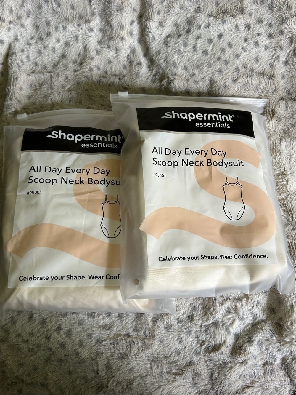 TWO Shapermint Size 3X Cream Scoop Neck Bodysuits with Snaps NWT Plus size